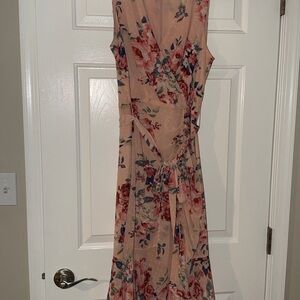 Floral Sleeveless Wrap Dress